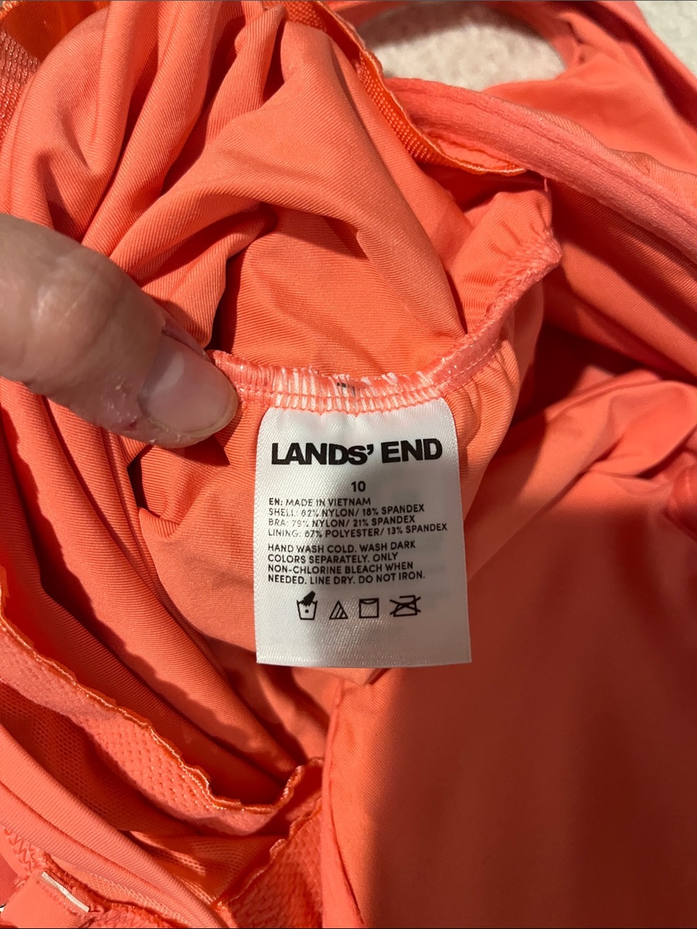 Lands' End Coral V-Neck Tankini Top - Picture 3 of 3